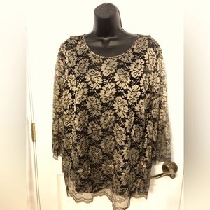 Talbots 18w evening top.  Two piece, attached black shell.  Minimal wear.